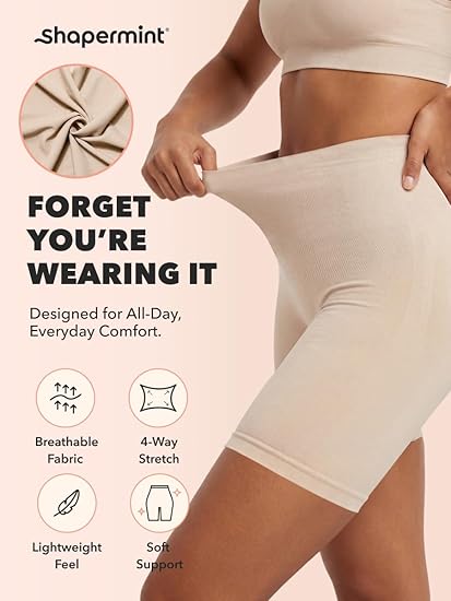 Women's High-Waisted Shapewear Tummy Control Shorts – Seamless Thigh Slimmer Compression Underwear for Everyday Wear